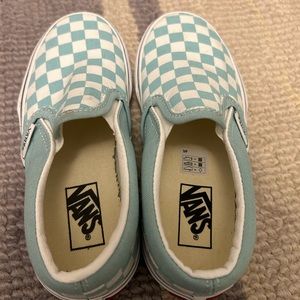 Vans Canal Blue Checkboard slips on NWOT size 12.5